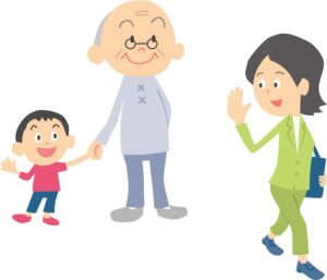 子供を父に任せる